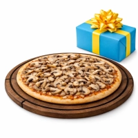 tomatensaus, kaas en champignons