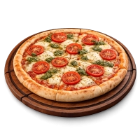 tomatensaus, kaas, pesto, tomaten en mozzarella